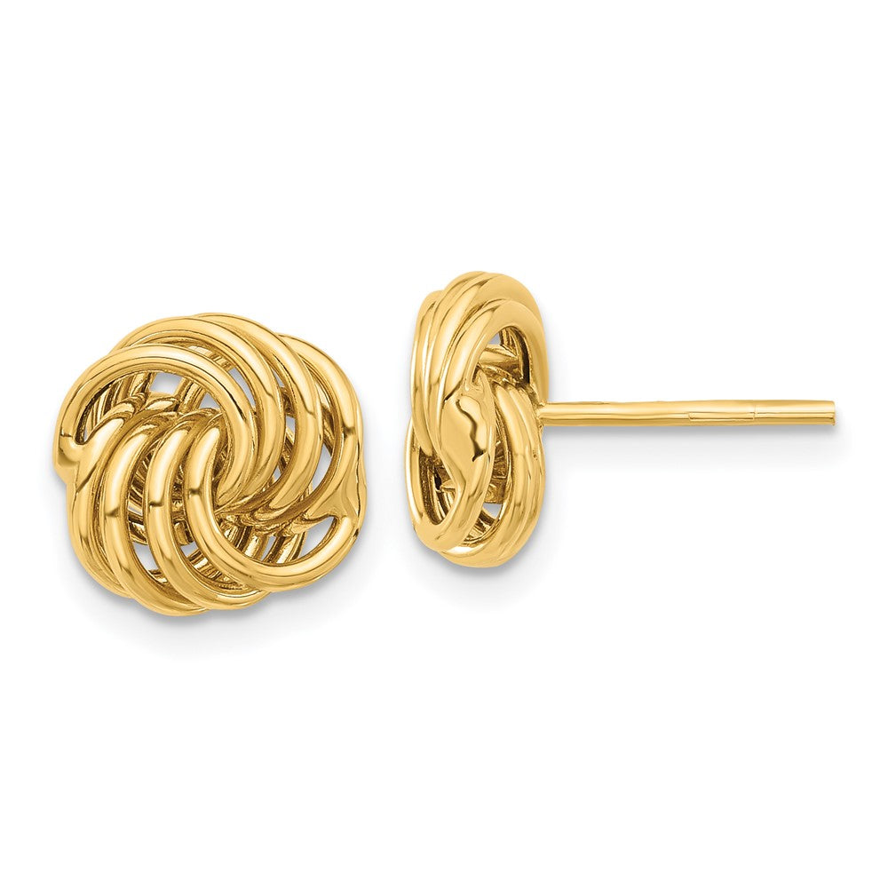 14K Gelbgold Poliert Liebe Knoten Ohrstecker