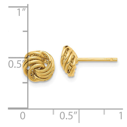 14K Gelbgold Poliert Liebe Knoten Ohrstecker