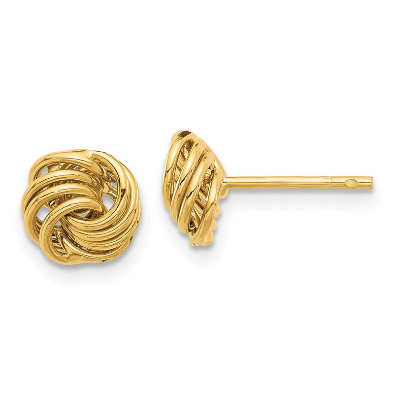 14K Gelbgold Poliert Liebe Knoten Ohrstecker