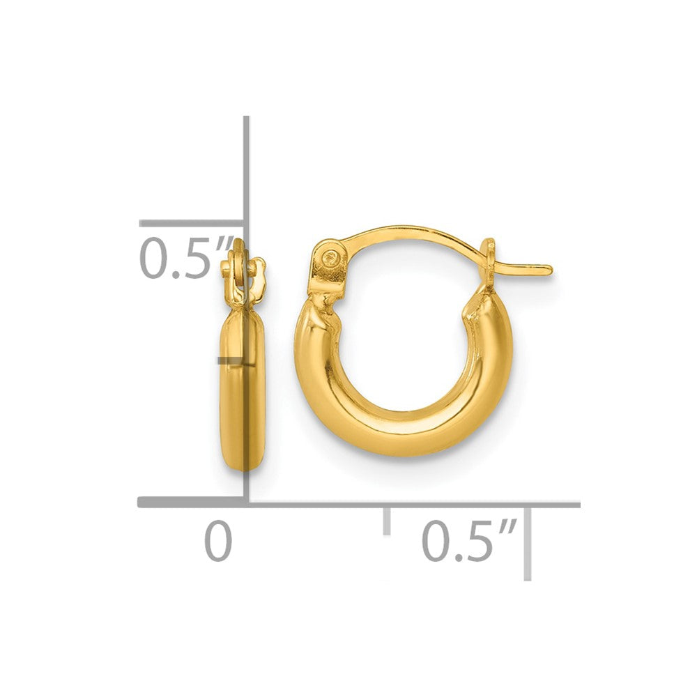 14K Gelbgold Poliert 2mm Creolen