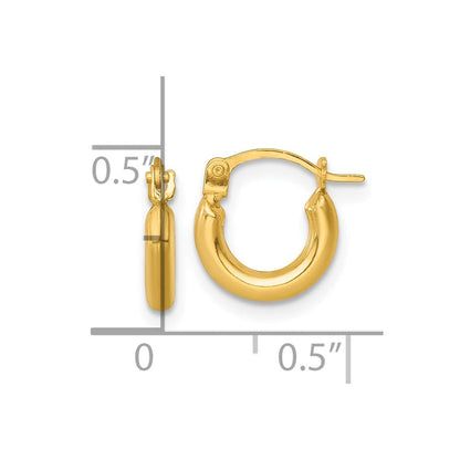 14K Gelbgold Poliert 2mm Creolen