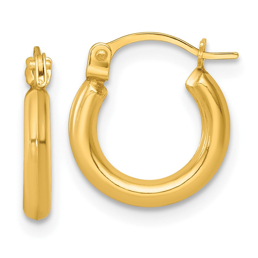 14K Gelbgold Poliert 2mm Creolen