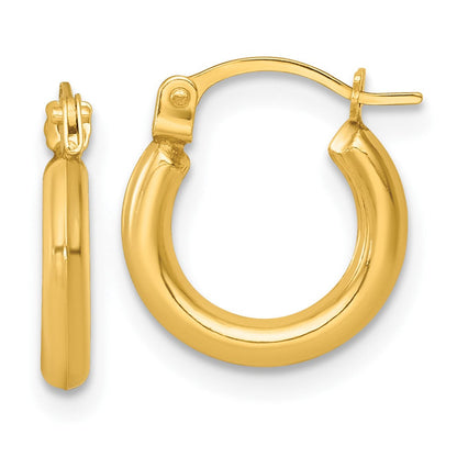 14K Gelbgold Poliert 2mm Creolen