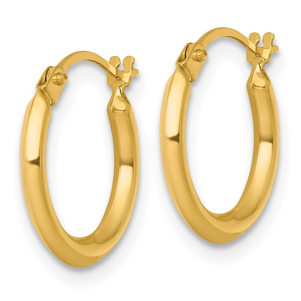 14K Gelbgold Poliert 2mm Creolen