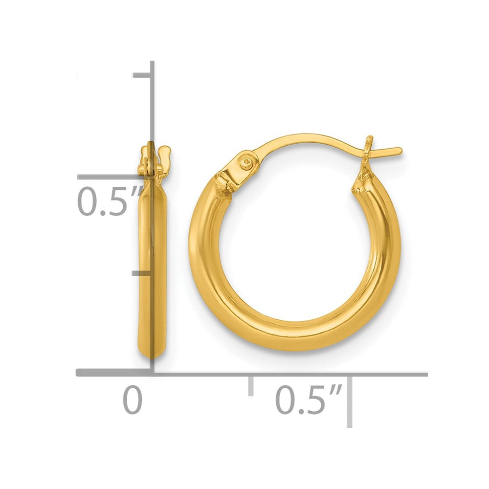 14K Gelbgold Poliert 2mm Creolen
