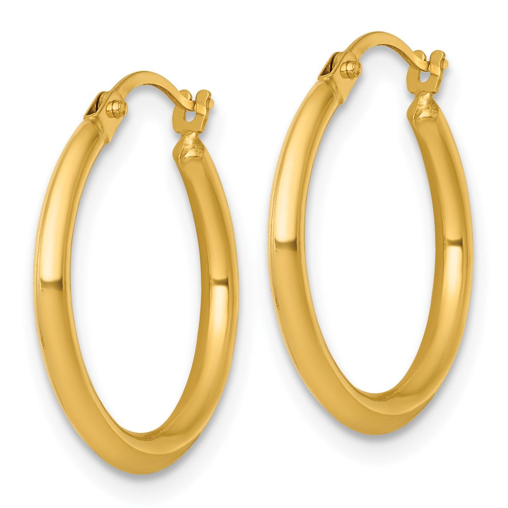 14K Gelbgold Poliert 2mm Creolen