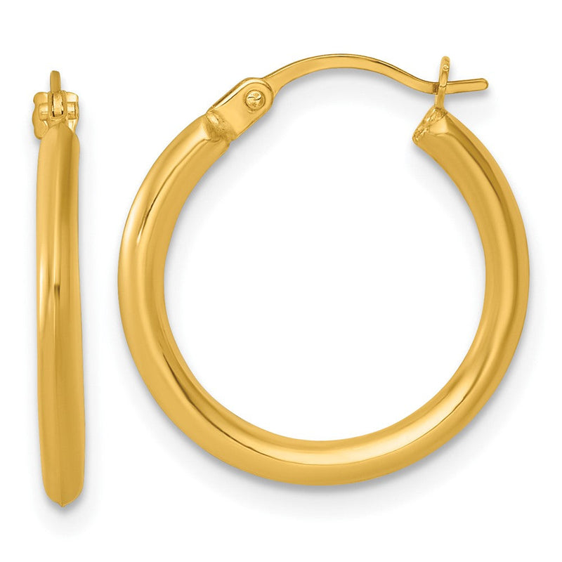 14K Gelbgold Poliert 2mm Creolen