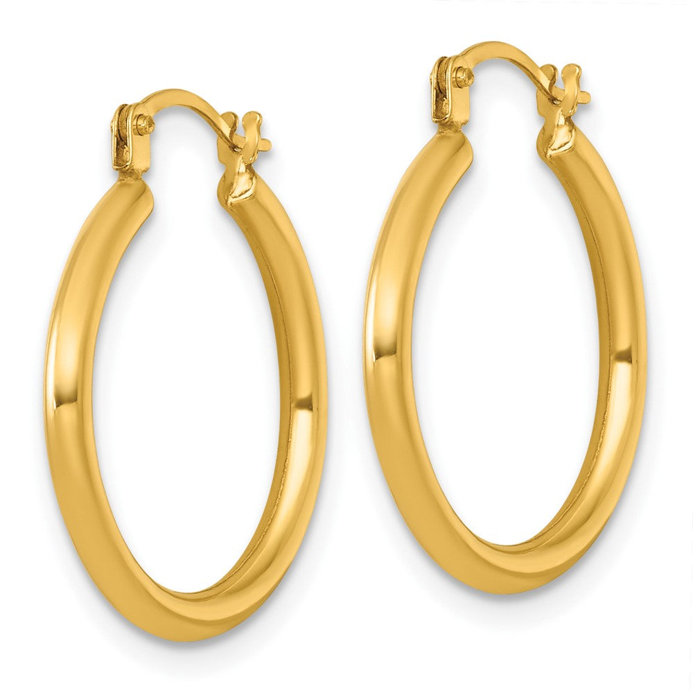 14K Gelbgold Poliert 2mm Creolen