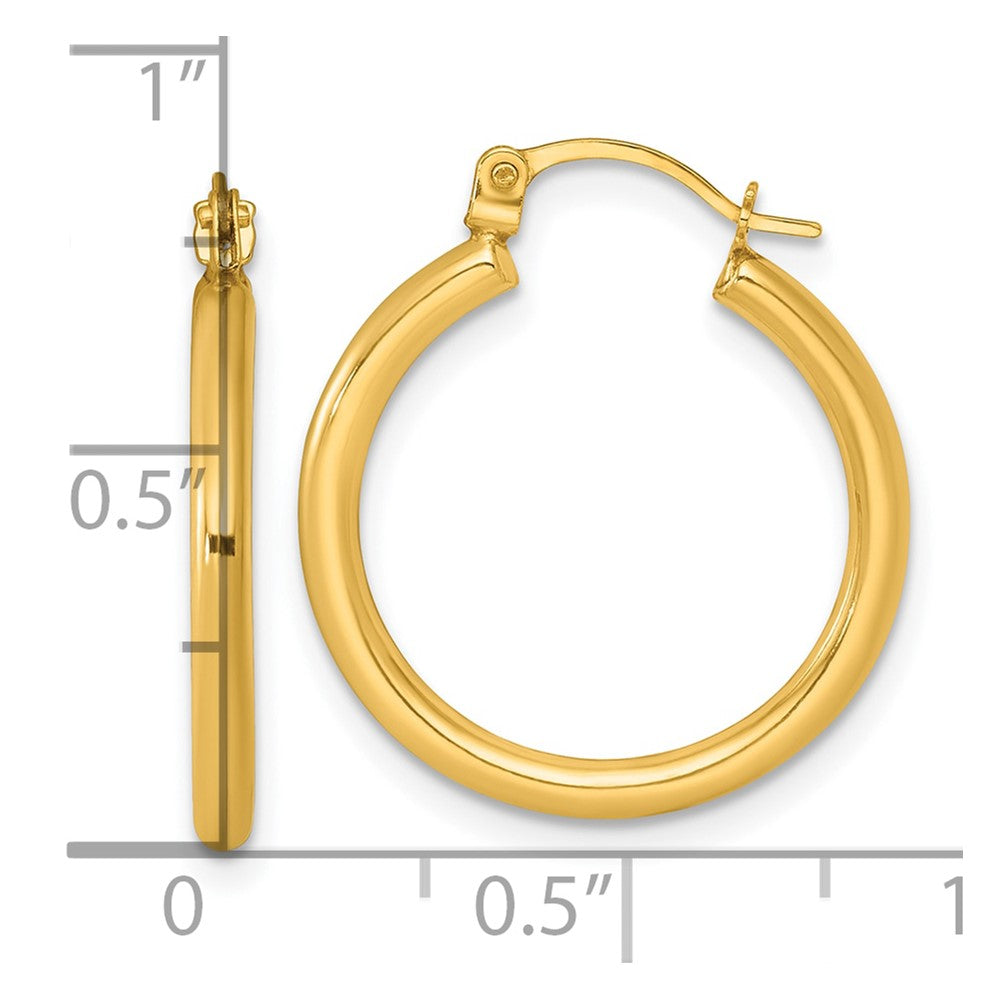 14K Gelbgold Poliert 2mm Creolen