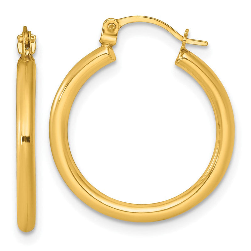 14K Gelbgold Poliert 2mm Creolen