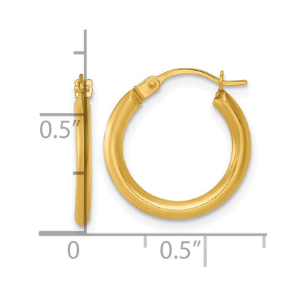 14K Gelbgold Poliert 1.5mm Creolen