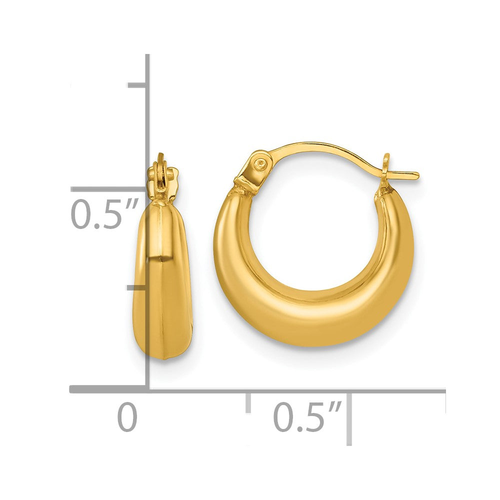14K Gelbgold Poliert 3.8mm Creolen