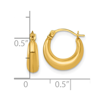 14K Gelbgold Poliert 3.8mm Creolen