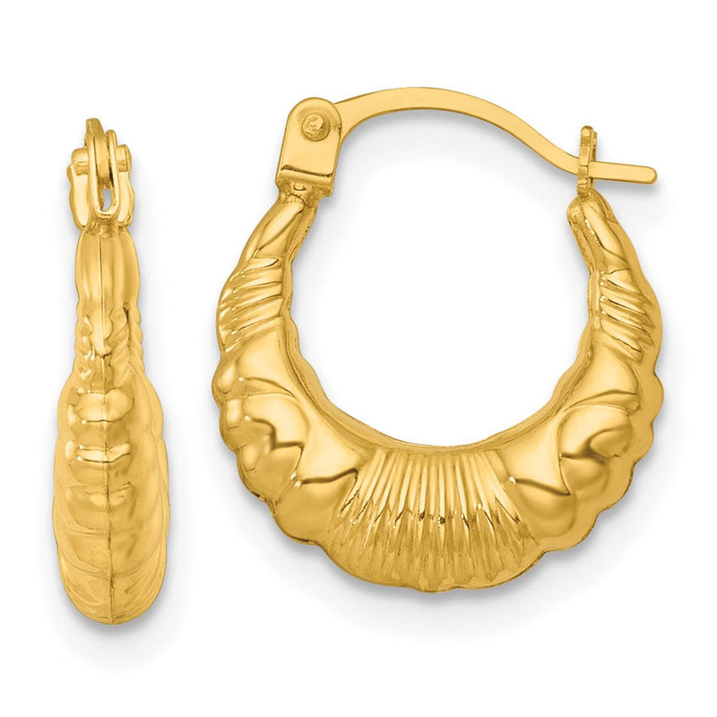 14K Gelbgold Poliert Fantasie Creolen