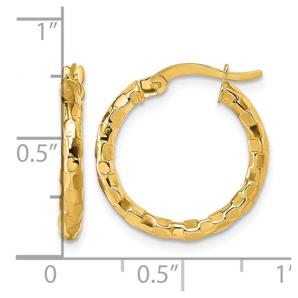 14K Gelbgold Poliert Strukturiert Creolen