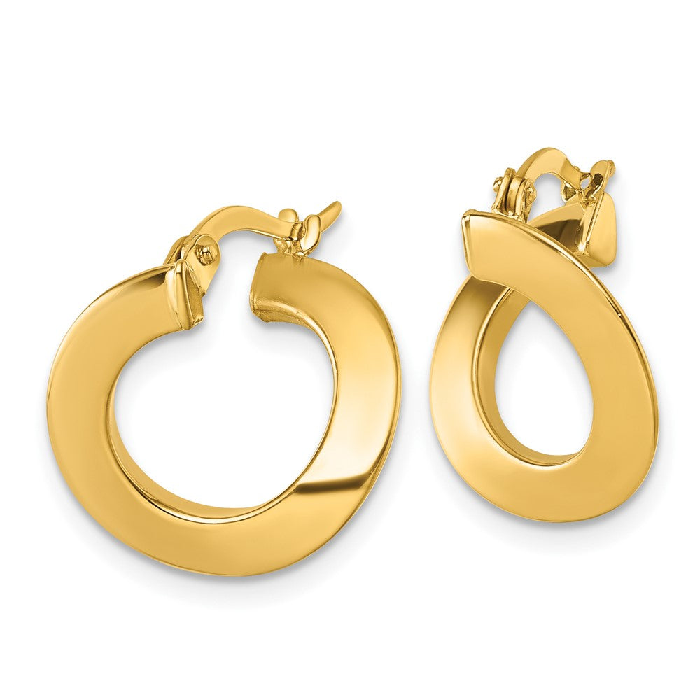14K Gelbgold Poliert Gedreht Ohrringe