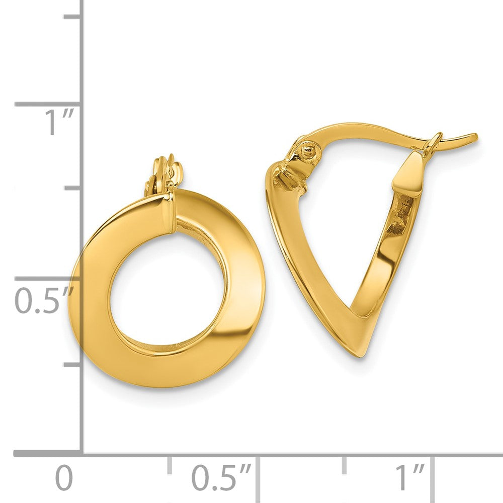 14K Gelbgold Poliert Gedreht Ohrringe
