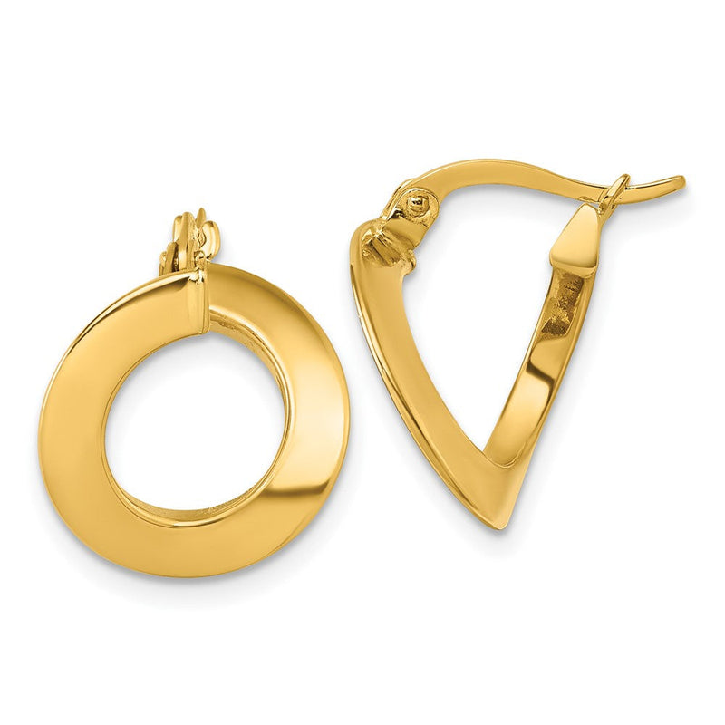 14K Gelbgold Poliert Gedreht Ohrringe