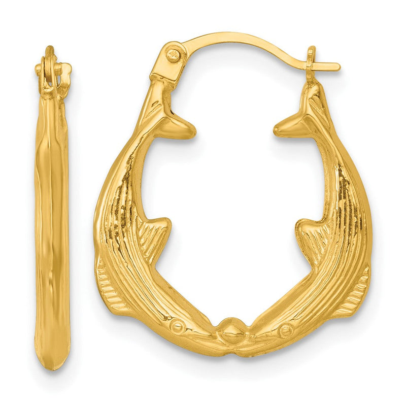 14K Gelbgold Poliert Wal Creolen