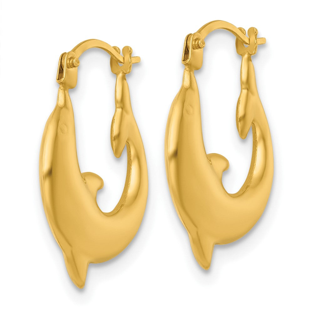 14K Gelbgold Poliert Delfin Creolen