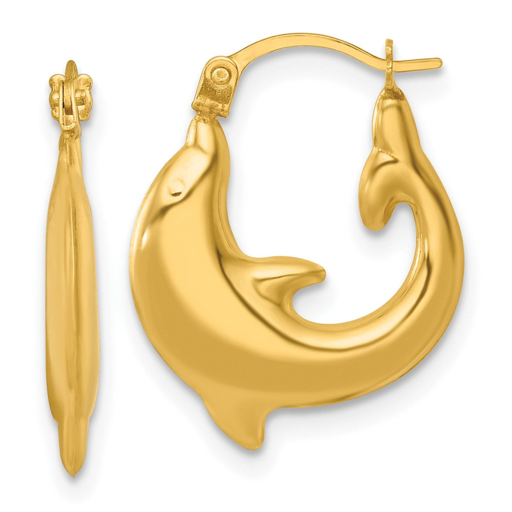 14K Gelbgold Poliert Delfin Creolen