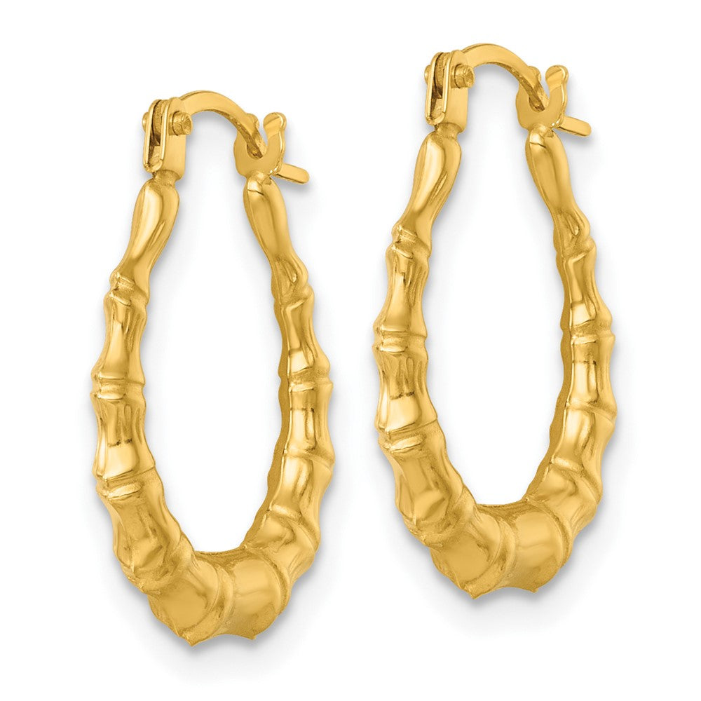 14K Gelbgold Poliert Bamboo Creolen