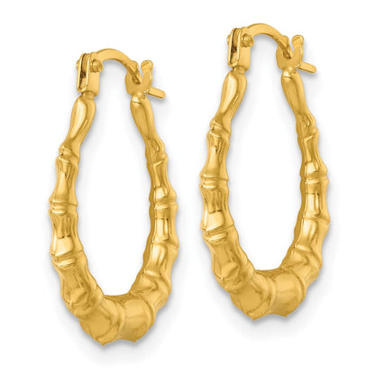 14K Gelbgold Poliert Bamboo Creolen