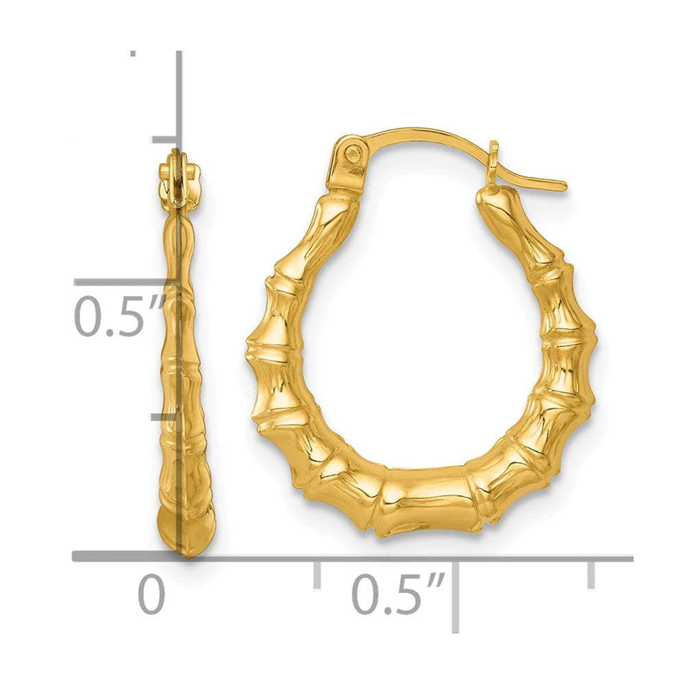 14K Gelbgold Poliert Bamboo Creolen