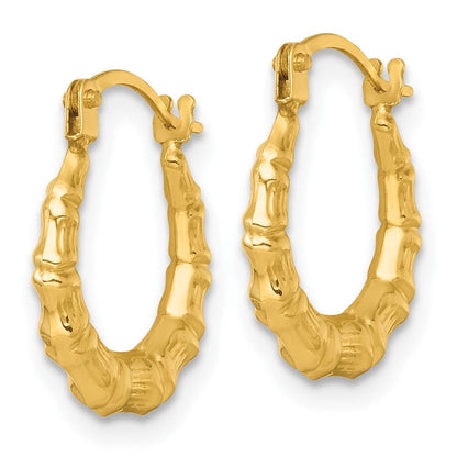 14K Gelbgold Poliert Bamboo Creolen