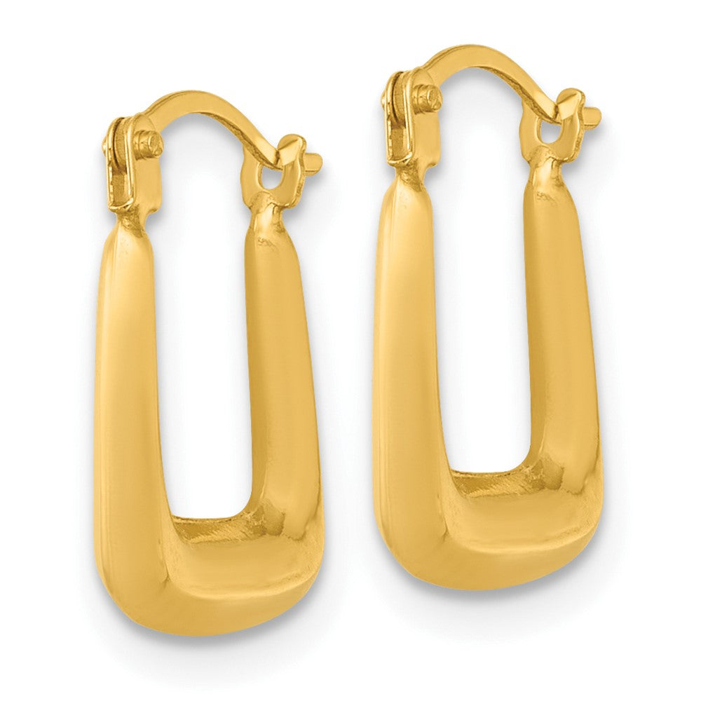 14K Gelbgold Poliert 2.25mm Quadratisch Creolen