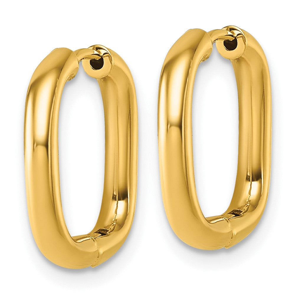 14K Gelbgold Poliert Quadratisch Endlos Creolen