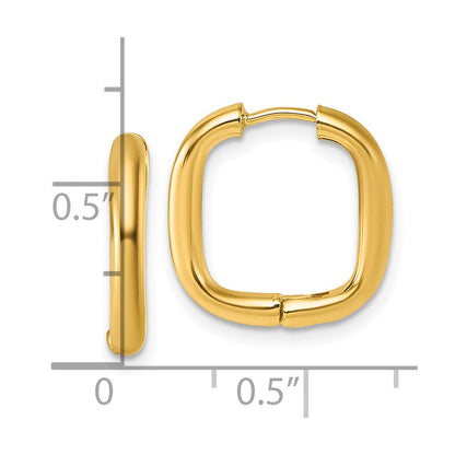 14K Gelbgold Poliert Quadratisch Endlos Creolen