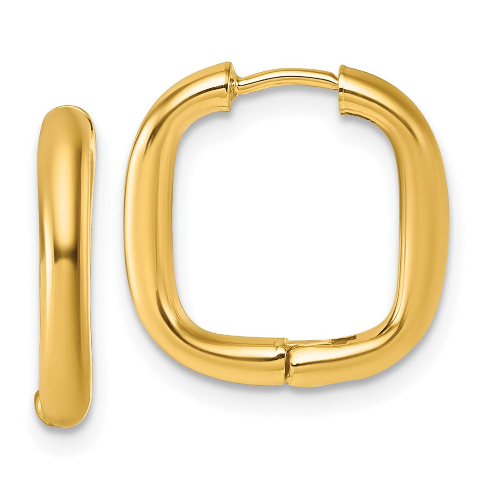 14K Gelbgold Poliert Quadratisch Endlos Creolen