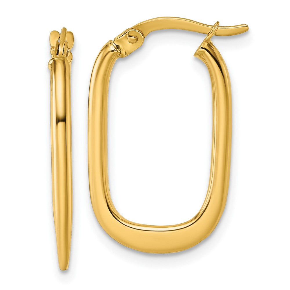 14K Gelbgold Poliert Oval Creolen