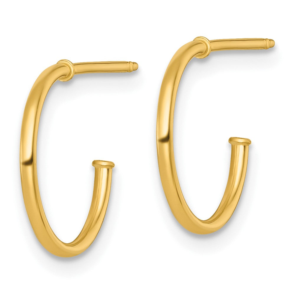 14K Gelbgold 1.2 X 14mm Poliert Stecker Creolen