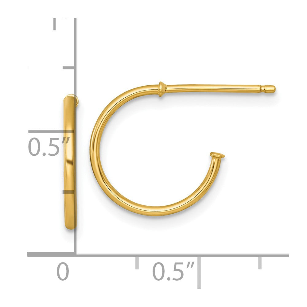 14K Gelbgold 1.2 X 14mm Poliert Stecker Creolen