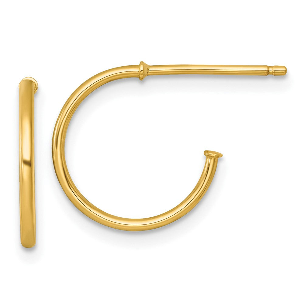 14K Gelbgold 1.2 X 14mm Poliert Stecker Creolen