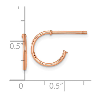14K Roségold 1.2 X 12mm Poliert Stecker Creolen