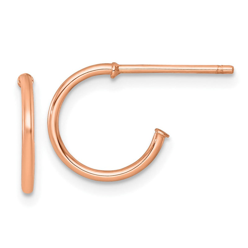14K Roségold 1.2 X 12mm Poliert Stecker Creolen