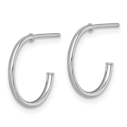 14K Weißgold 1.2 X 14mm Poliert Stecker Creolen