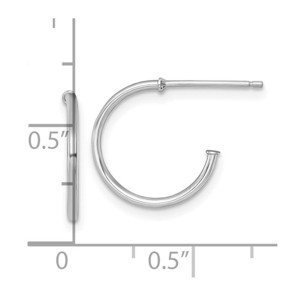 14K Weißgold 1.2 X 14mm Poliert Stecker Creolen