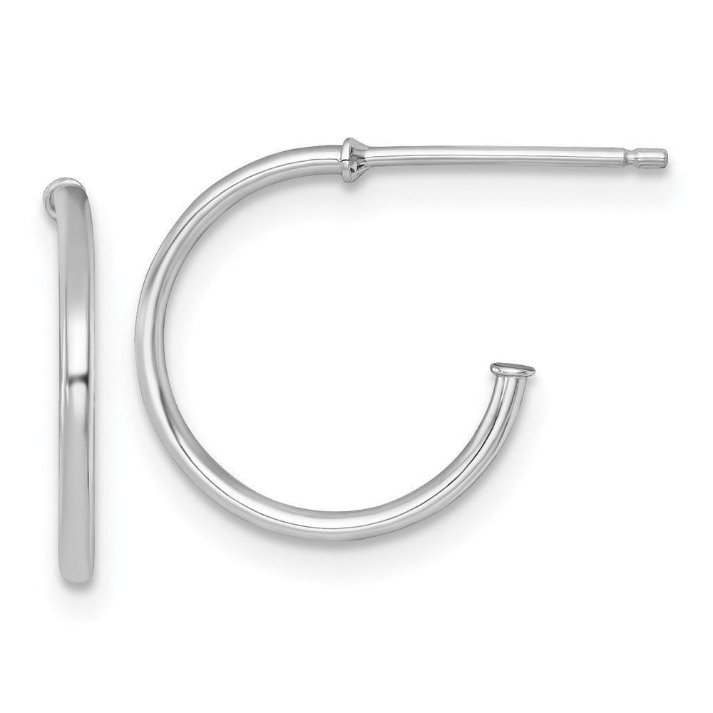 14K Weißgold 1.2 X 14mm Poliert Stecker Creolen