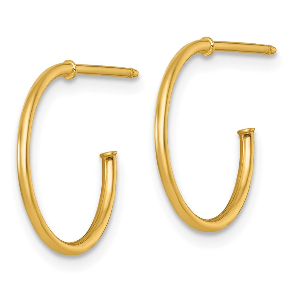 14K Gelbgold 1.2 X 16mm Poliert Stecker Creolen