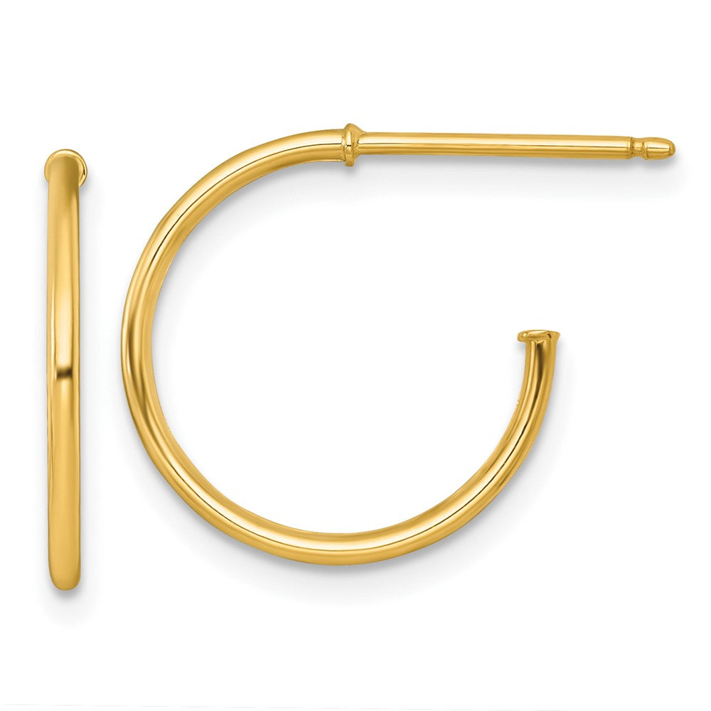 14K Gelbgold 1.2 X 16mm Poliert Stecker Creolen