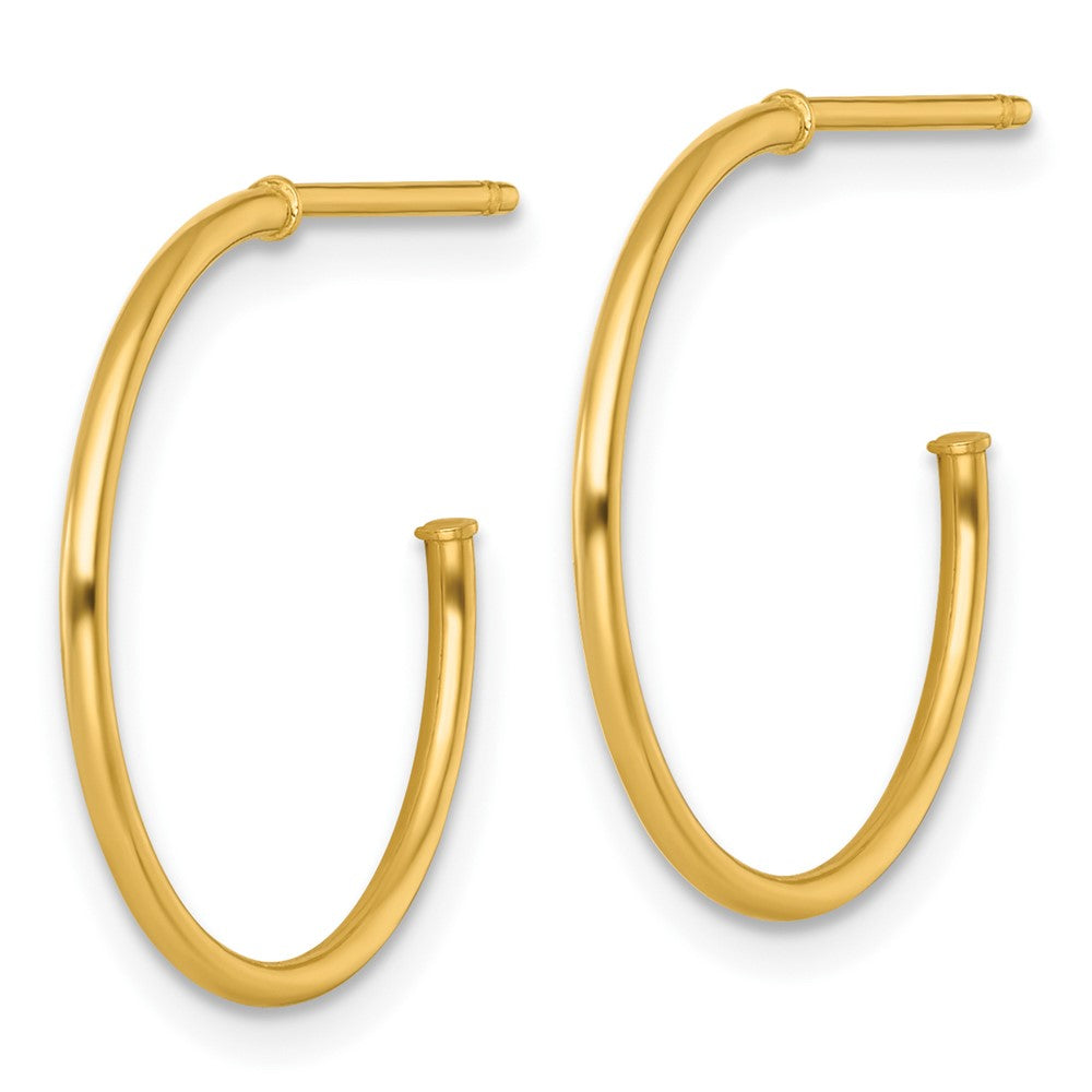 14K Gelbgold 1.2 X 20mm Poliert Stecker Creolen