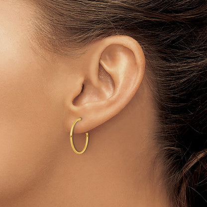 14K Gelbgold 1.2 X 20mm Poliert Stecker Creolen