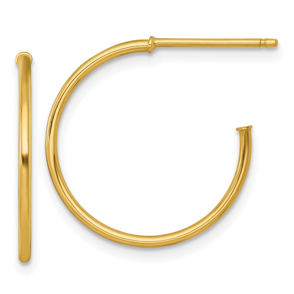 14K Gelbgold 1.2 X 20mm Poliert Stecker Creolen