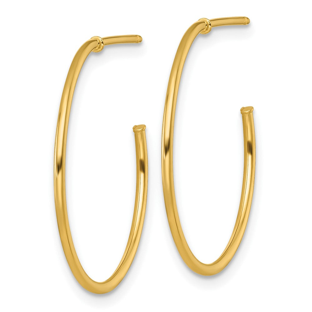 14K Gelbgold 1.2 X 25mm Poliert Stecker Creolen