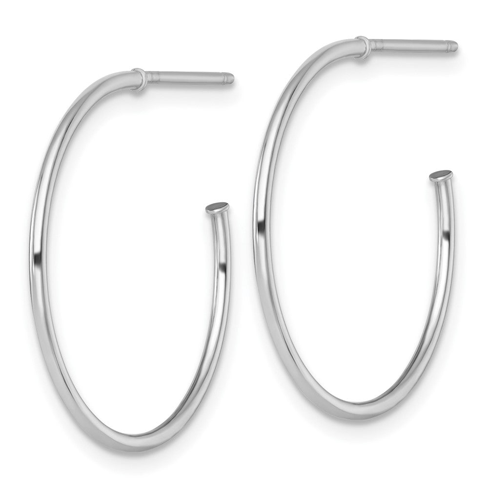 14K Weißgold 1.2 X 25mm Poliert Stecker Creolen