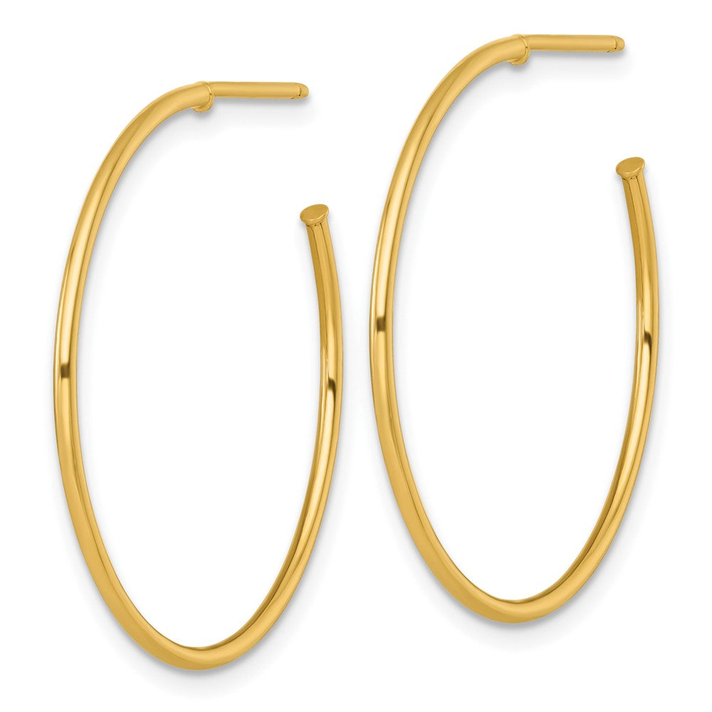 14K Gelbgold 1.2 X 30mm Poliert Stecker Creolen